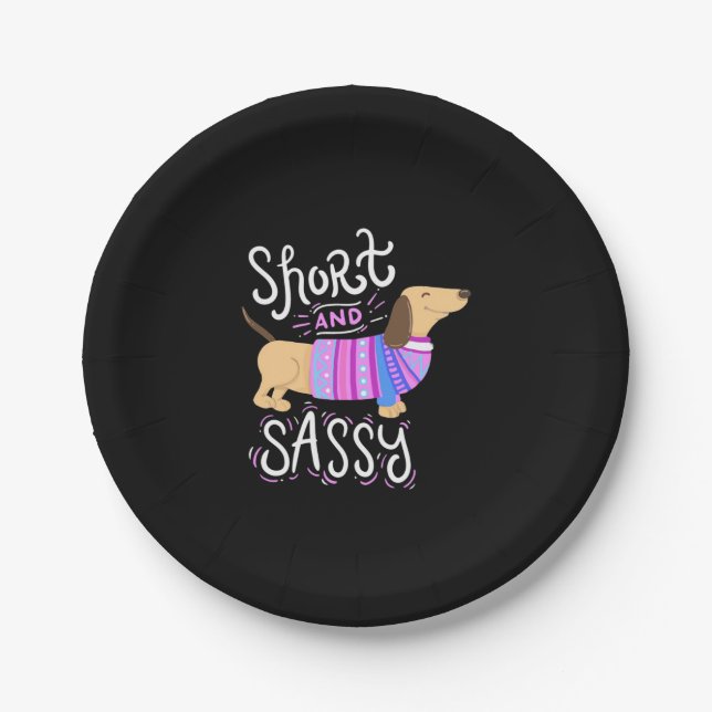 Prato De Papel Dachshund Short E Sassy (Frente)