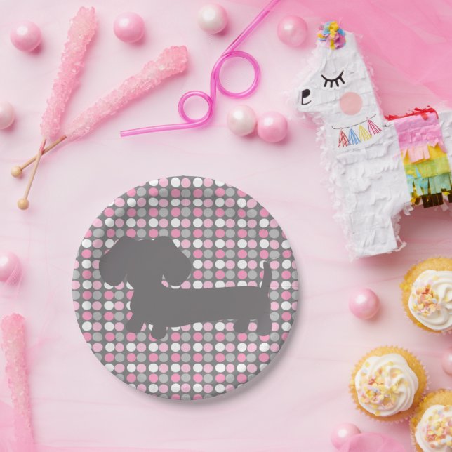 Prato De Papel Dachshund Wiener Dog Party (Festa)