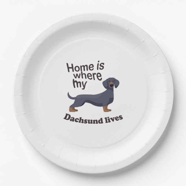 Prato De Papel Dachsund Home (Frente)