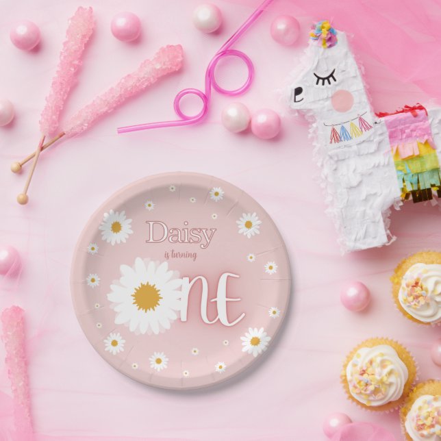Prato De Papel Daisy 1st Birthday (Festa)