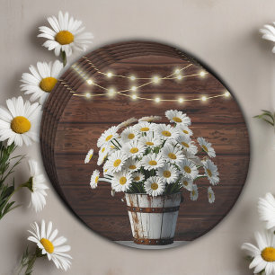 Prato De Papel Daisy Balde Russo no Chá de fraldas Bloom