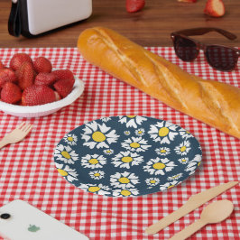 Prato De Papel Daisy Pattern, Floral Pattern, White Daisies