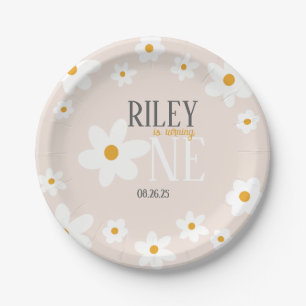 Prato De Papel Daisy primeiro aniversario Plate