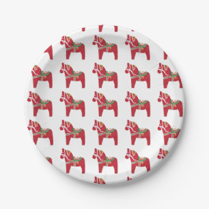 Prato De Papel Dala Horse, por Julia Persson-Morrill Paper Plate