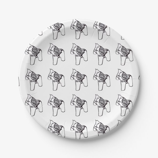 Prato De Papel Dala Horse, por Julia Persson-Morrill Paper Plate (Frente)
