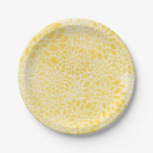 Prato De Papel Dálias amarelas pastéis