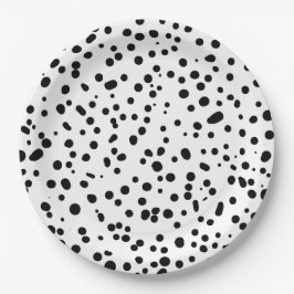 Prato De Papel Dalmatian Firefighter Black White Birthday