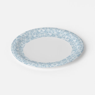 Prato De Papel Damasco Azul Pálido