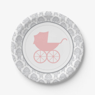 Prato De Papel Damasco Elegante de Carruagem Antiga Chá de fral