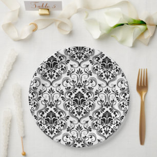 Prato De Papel Damask sem costura