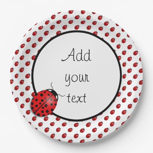 Prato De Papel Damybugs em vermelho (Frente)