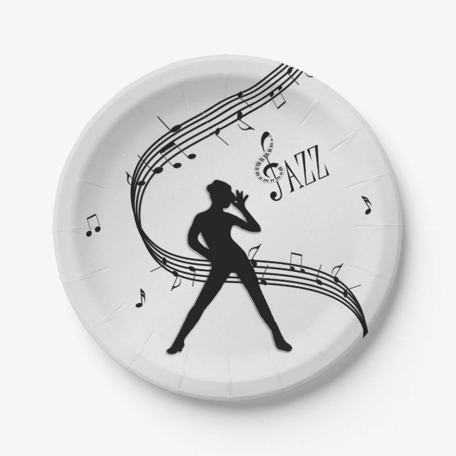 Prato De Papel Dança de Jazz Prata (Frente)