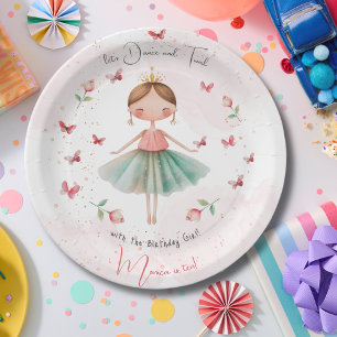 Prato De Papel Dança e gira bailarina fofa ballet aniversário inf