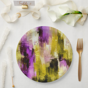 Prato De Papel Dançando Através de Violeta Expressivo Moderno Abs