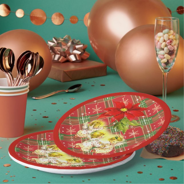 Prato De Papel Dançando Bebês Anjos Plantações de Natal (Múltiplo)