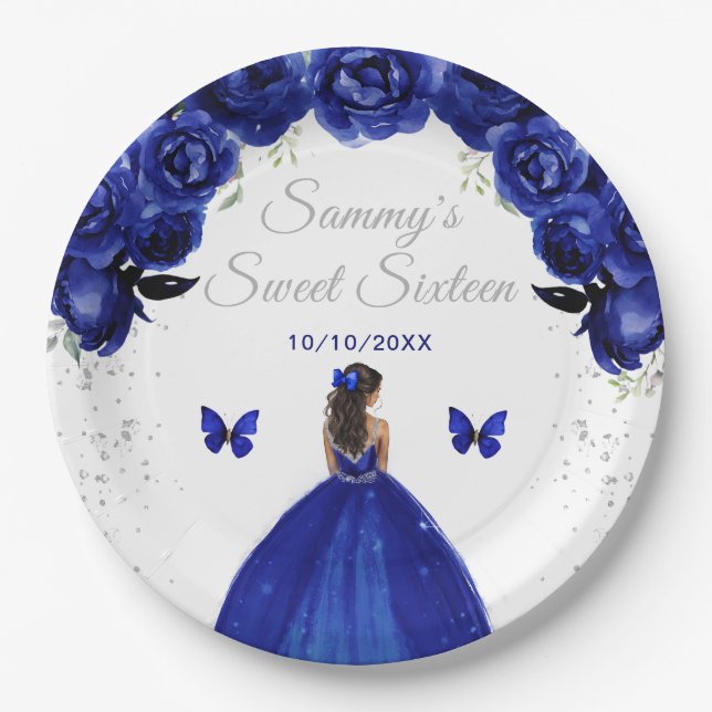 Prato De Papel Dark Blue Skin Princess Sweet (Frente)