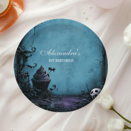 Prato De Papel Darkly Elegant Spooky One Birthday