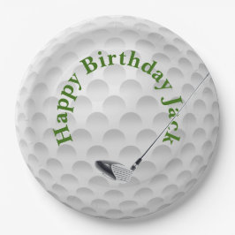 Prato de papel de aniversário de bola de golfe bra