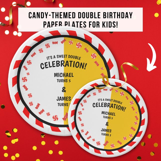 Prato de Papel de Aniversário Tema Doce Vermelho B (Criador carregado)