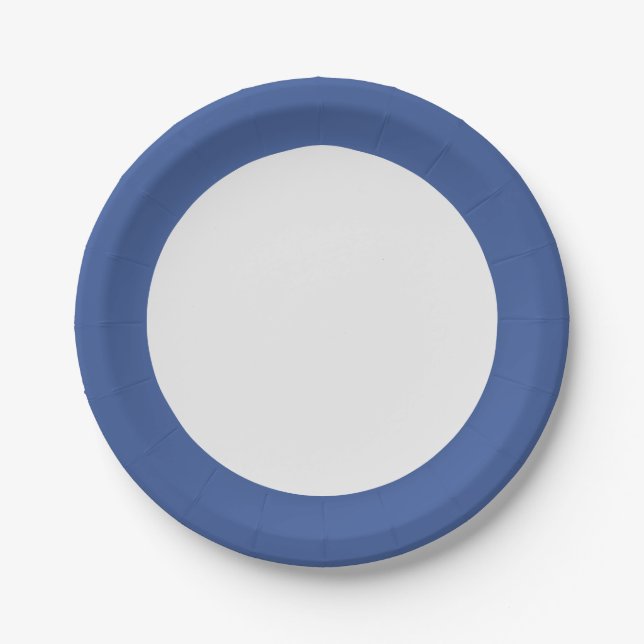 Prato de Papel de Borda Azul Clássico – Personaliz (Frente)