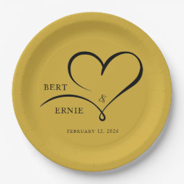 Prato de Papel de Casamento com Texto Personalizad