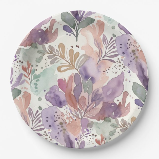 Prato de Papel de Design Feminino Sonhador (Frente)
