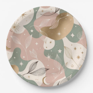 Prato de Papel de Design Místico Pastel Minimalist