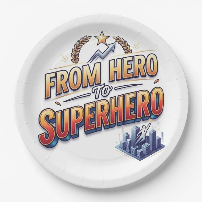 Prato De Papel De Herói a Super-Herói (Frente)