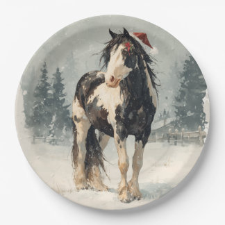 Prato de Papel de Natal / Cavalo Pintado Lindo