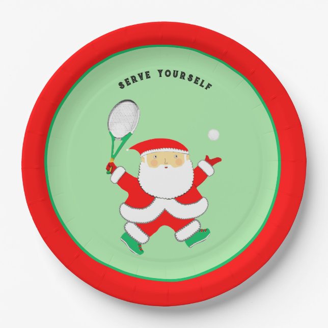 Prato de papel de Natal de tênis esportivo (Frente)