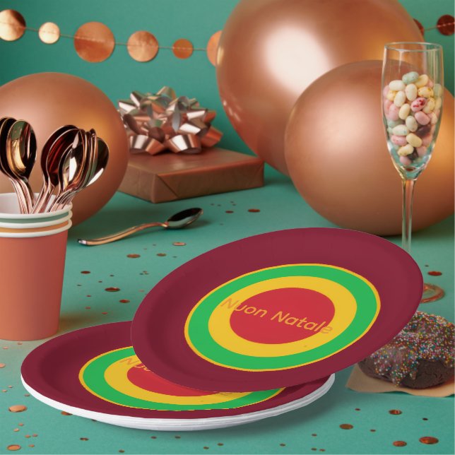 Prato de papel de Natal italiano (Múltiplo)