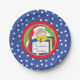 Prato de Papel de Natal "Papai Noel" Personalizar
