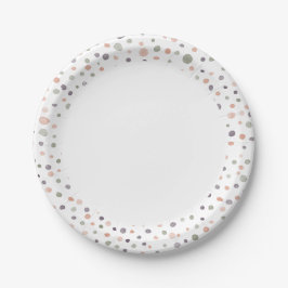 Prato de Papel de Pontos de Aquarela Shea Confetti