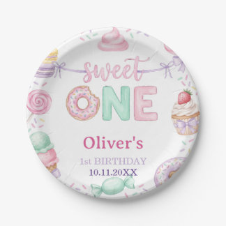 Prato de Papel de Sobremesa Pastel Sweet One Anive