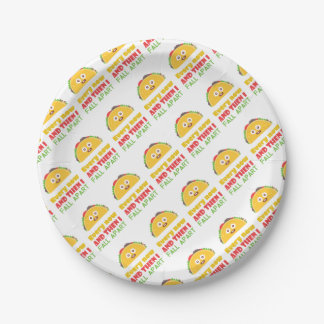 Prato De Papel De vez em quando eu caio Taco distante engraçado
