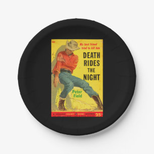 Prato De Papel Death Rides the Night Western book cobrir