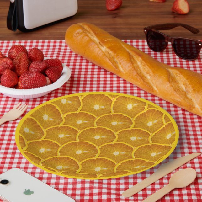 PRATO DE PAPEL DÉBITO DE LARANJA DELICIOSO (Piquenique)
