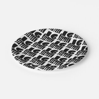 Prato De Papel Décimo sexto aniversário, dia 16