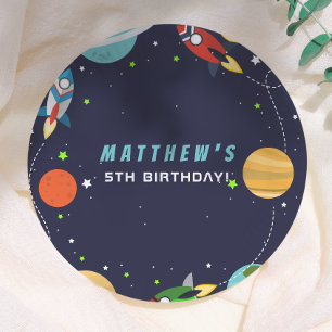 Prato De Papel Decolar! Festa de Aniversário no Espaço Sideral