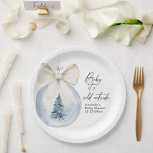 Prato De Papel decoração de árvore de Natal com arco Chuveiro de