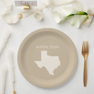 Prato De Papel Decoração de Casa Mapa do Estado do Texas