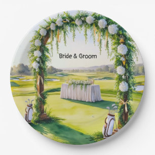 Prato De Papel Decoração do Casamento de Golfe na Placa do Livro