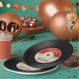 Prato De Papel Decoração do Tema da Música Vintage Personalizada