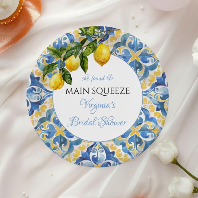 Prato De Papel Decoração para Chá de Noiva Amalfi Main Squeeze (Criador carregado)