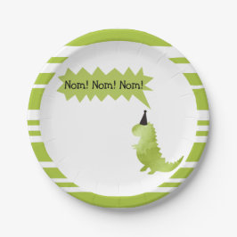 Prato De Papel Decorações do tema de Dino do verde do dinossauro