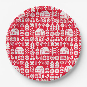 Prato De Papel Decorações Nórdicas de Natal Escandinavo
