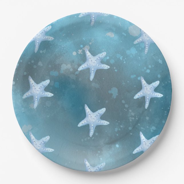 Prato De Papel Deep Blue Sea Wedding  (Frente)