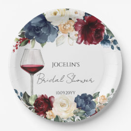 Prato De Papel Degustação de Vinhos Casamento Burgundy 