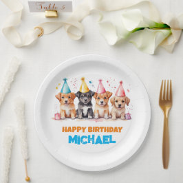 Prato De Papel Deixa a Festa de aniversário do Cachorro de Pata