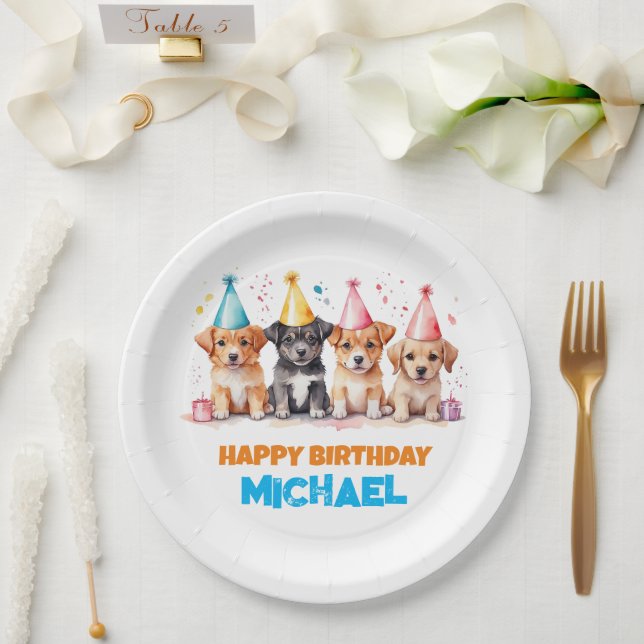 Prato De Papel Deixa a Festa de aniversário do Cachorro de Pata (Casamento)